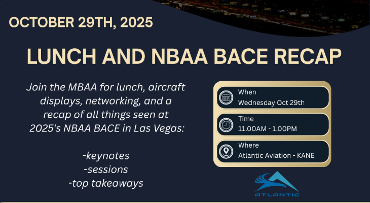 Post-BACE recap luncheon and aircraft display - MBAA